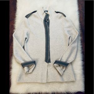 Ferragamo denim and cream wool sweater